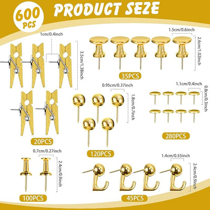 Sawysine 600 Pcs Decorative Push Pins - Image 2