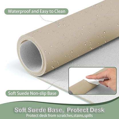 Boutilon Leather Desk Pad Protector, Non-Slip Mouse Pad, Laptop Desk Pad - Image 4