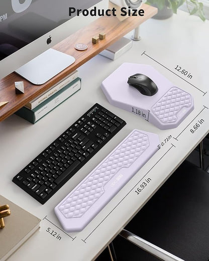 Ergonomic Mouse Pad and Keyboard Wrist Rest Support Set, Massage Design Mousepad - Image 4