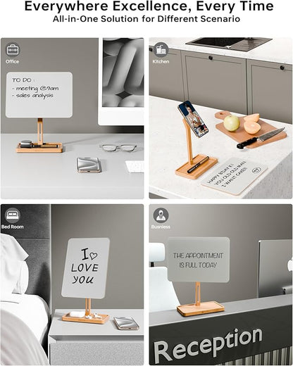 YEOUX Premium Desktop Glass Whiteboard & Magnetic Phone Stand 2-in-1 | 360° - Image 6