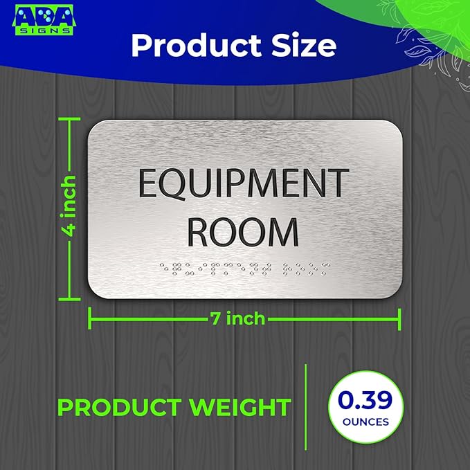 ADASigns Equipment Room Sign 7" W x 4" H - Image 2