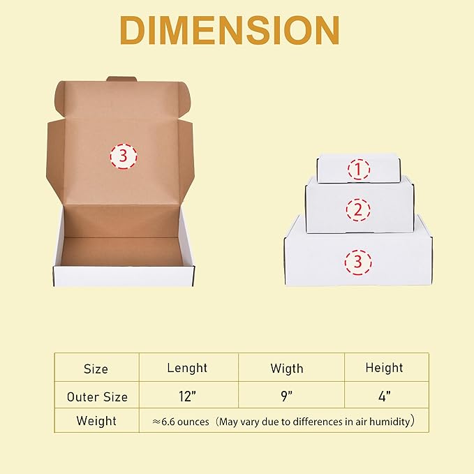 WINHPH Shipping Boxes Set of 20, Literature Mailer Box Packaging Supplies - Image 2