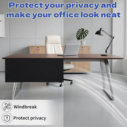 Under Desk Privacy Panel 62 x 15 Inch Self-Adhesive Modesty Panel Table Skirts - Image 6
