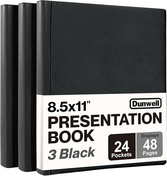 Dunwell Presentation Binder 24-Pocket, Displays 48 Pages, 8.5x11 Portfolio by Dunwell