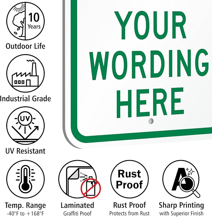 SmartSign "Reserved Parking, Your Text" Custom Sign | 12" x 18" Aluminum - Image 7