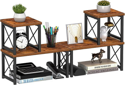Honiter 2 Sets Desk Shelf, Desktop Organizer Shelf, 2 Tier Independent - Image 8