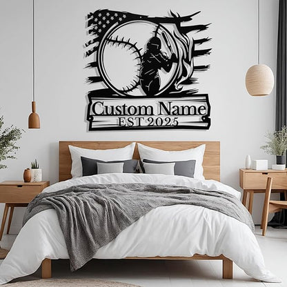 Personalized Softball Metal Sign, Custom Softball Signs Wall Art, Custom Name - Image 5