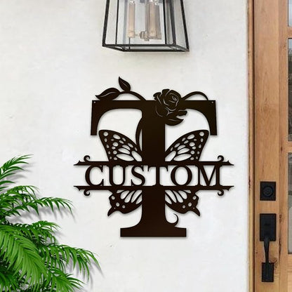 Personalized Custom Letter Name metal Signs, Custom Black Letter Monogram Wall - Image 2