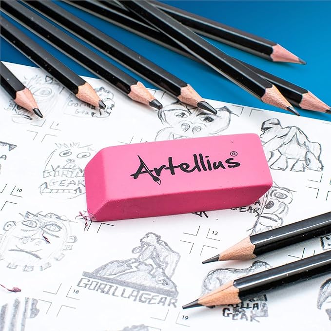 Artellius Pink Erasers | Latex & Smudge Free | Bulk School Supplies | Classrooms - Image 3