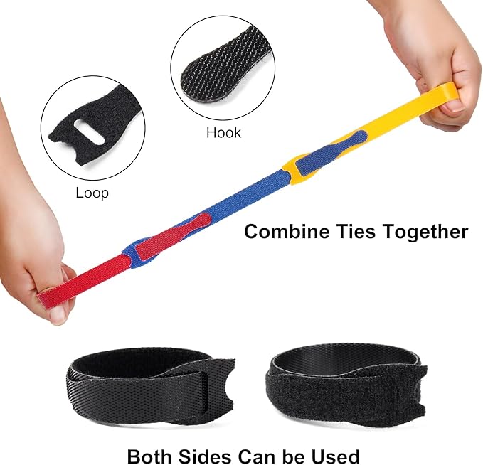 OneLeaf 180PCS Valuable Wire Organizer 4Inch Reusable Cable Ties - Image 3