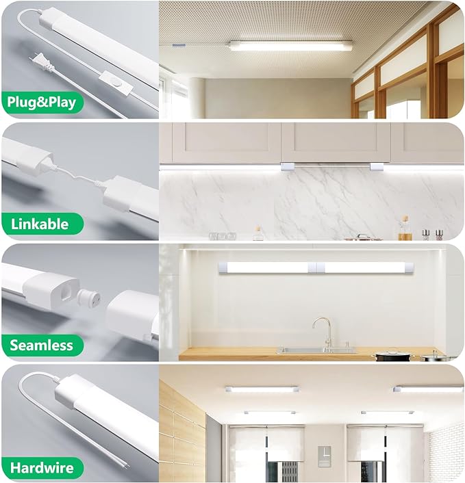 Modlicht Under Cabinet Lighting 1.4FT 5000K Linkable Closet Plug in Lights - Image 6