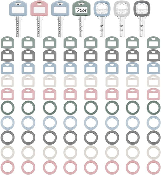 Blulu 80 Pcs Key Labels Key Color Covers Caps Tags Covers Set Plastic Keys by Blulu