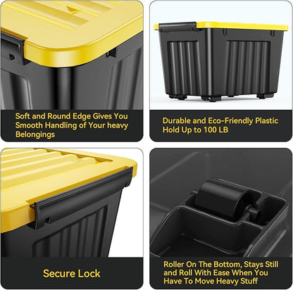 Nazhura 97 Quart Plastic Storage Bin, Stackable and Nestable Storage Boxes - Image 8