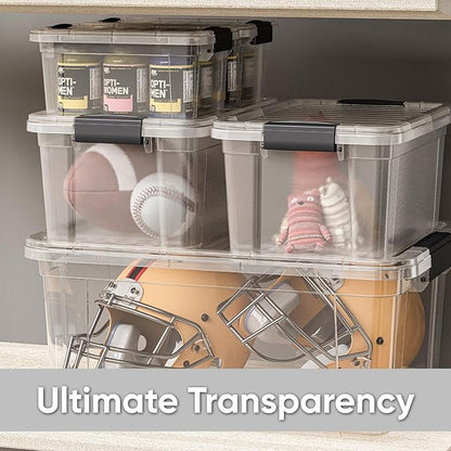 Superio Storage Bins with Lids- 2 Pack, 6.6 Qt Clear Boxes - Image 5