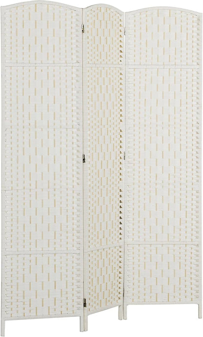 HOMCOM Room Divider, 3 Panel Folding Privacy Screen, 6FT Tall Portable Wicker by HOMCOM
