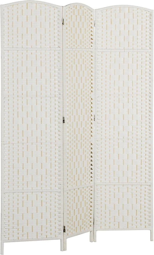 HOMCOM Room Divider, 3 Panel Folding Privacy Screen, 6FT Tall Portable Wicker by HOMCOM