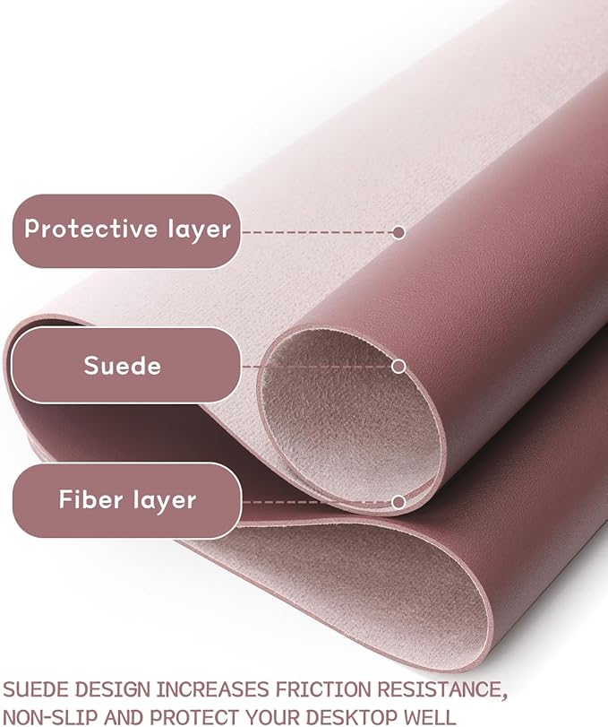 YSAGi Non-Slip Leather Desk Pad, Waterproof Laptop Computer Desk Keyboard Mat - Image 3