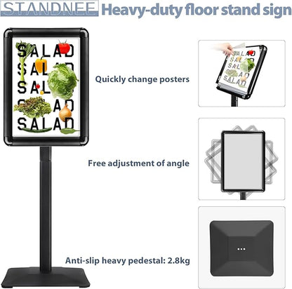 STANDNEE Poster Stand Holder Pedestal Floor Standing Sign Holder 11"x 17" - Image 9
