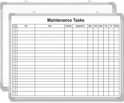 Lined Whiteboard Blank Grid Aluminum Frame Dry Erase Board Reusable Wall by Unknown