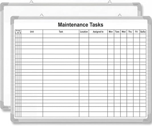 Lined Whiteboard Blank Grid Aluminum Frame Dry Erase Board Reusable Wall by Unknown