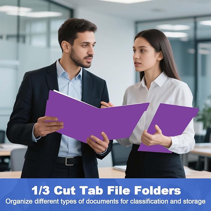 File Folder, HERKKA 120 Pack 1/3 Cut Tab File Folders, File Folders Great - Image 7