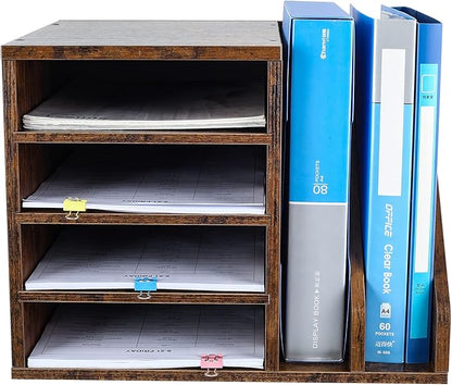 PAG Wood Desktop File Holder Organizer Mail Sorter - Image 2
