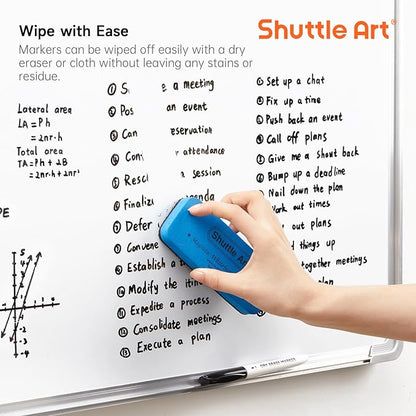 Shuttle Art Dry Erase Markers, 32 Pack Black Whiteboard Markers, Fine Tip Dry - Image 6