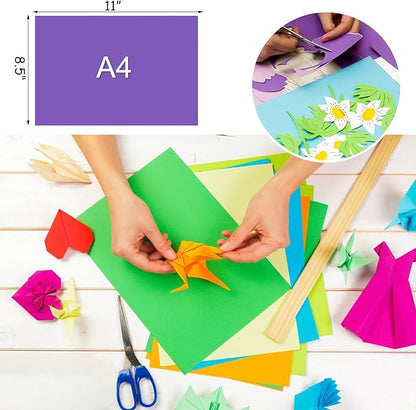 300 Sheets Colored Cardstock 8.5 "x 11", 65LB 180GSM Craft Bulk Construction - Image 5