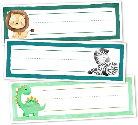 30 Name Tags for Classroom Cubbies, 3x9 in Woodland Animals Name Plates for by OXRUN