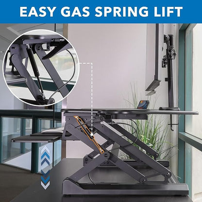 Mount-It! Standing Desk Converter Height Adjustable 47" Extra Large Wide Stand - Image 5
