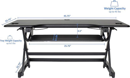 Rocelco 46" Large Height Adjustable Standing Desk Converter - Image 4