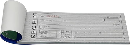 Cotton Fly Pre-Numbered Rent Receipt Book, Receipt Invoice Book Carbonless Copy by Cotton+Fly