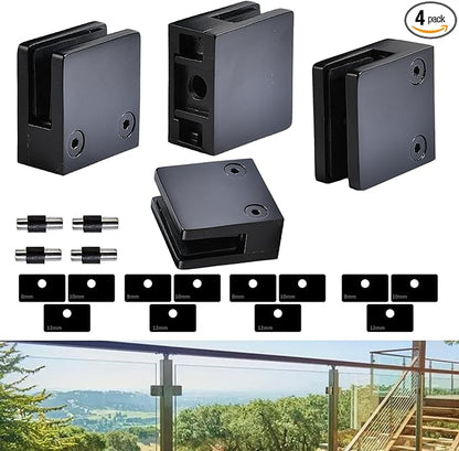 Glass Clamp－4PCS Adjustable Glass Shelf Bracket, 1/3 "-1/2 " 304 Stainless by Unknown