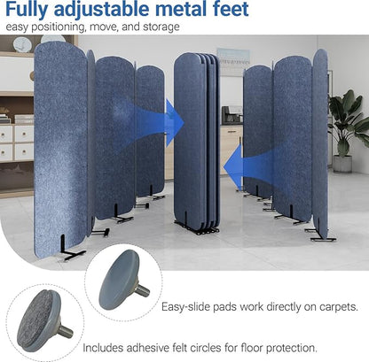 Natwind 5 Panel 122.8 x 71 in Office Room Privacy Protect Space Divider - Image 5