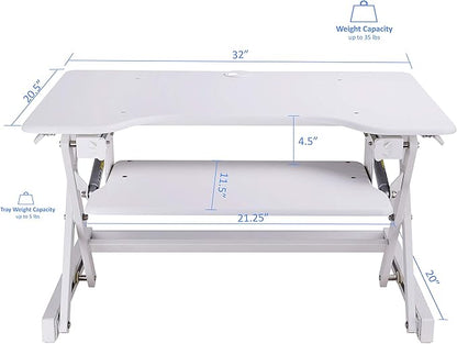 Rocelco 32" Height Adjustable Standing Desk Converter - Image 3