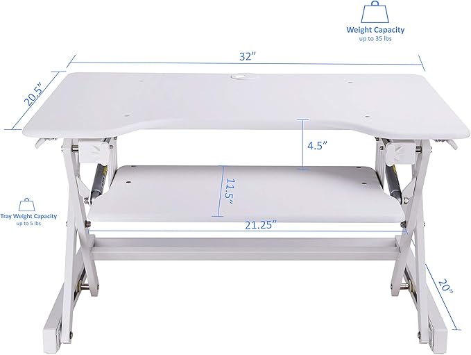 Rocelco 32" Height Adjustable Standing Desk Converter BUNDLE - Image 3