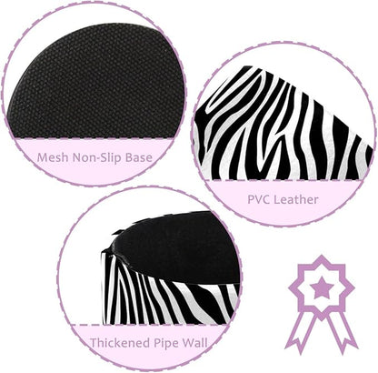 Leather Pen Holder for Desk Zebra Print Pencil Cup Desktop Organizer Makeup - Image 2