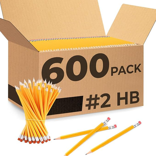 Rosmonde Pencils Bulk, 600 Pack, Pre Sharpened #2, Bulk Yellow Pencils by Rosmonde