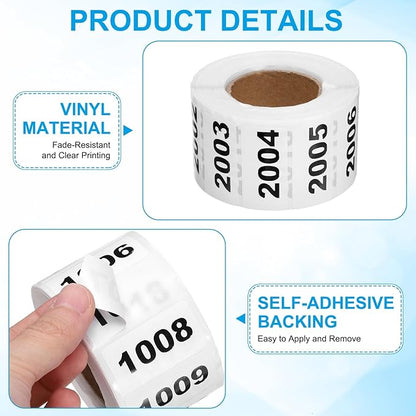 PATIKIL 0.8 x 1.6 Inch Inventory Number Sticker, 2 Roll 2001 to 3000 - Image 4