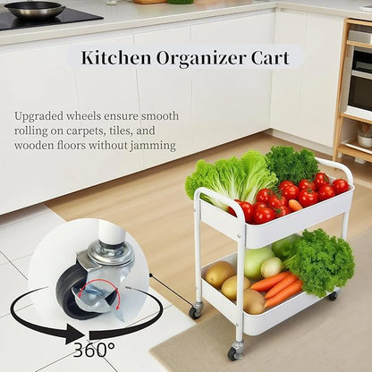 LIWNYRK 2 Tier Metal Rolling Cart - Image 4