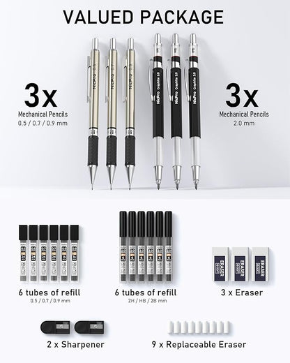 Nicpro 6PCS Art Mechanical Pencil Set, Sketching Drawing - Image 5