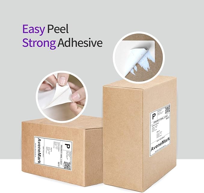 AveneMark 4 Stacks 2000 Labels 4" x 6" Fanfold Direct Thermal Labels, Postage - Image 5