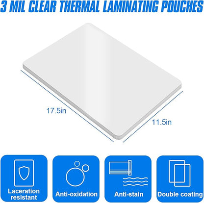 HERKKA 300 Pack Laminating Sheets, Hold 11 x 17 Inch Sheet, 3 Mil Clear Thermal - Image 2