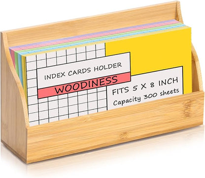 5x8 Inch Index Card Stand Wooden Index Cards Holder Notecard Box Postcard by SHIQIKEJIPTY