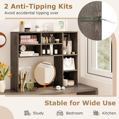 Tangkula Desktop Bookshelf, 3-Tier Desk Display Rack Organizer - Image 8