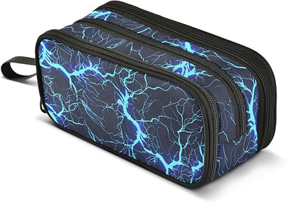 BOENLE Dark Blue Electric Lightning Pencil Case Box Boys Girls Large Pencil by BOENLE-WELCOMEYOURCOMING