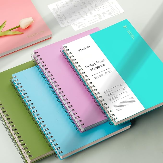 EMSHOI A4 Spiral Notebook Bullet Dotted journal, 11.2" X 8.27", 300 Pages/150 - Image 7