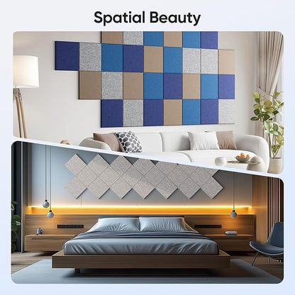 UNECHO 12 Pack 12" X 12" X 0.4" Acoustic Panels - Image 5