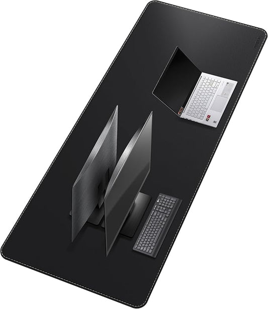 Mydours Super Size 71" x 28" Desk Mat, PU Leather Heavy-Duty Office Blotter by Mydours