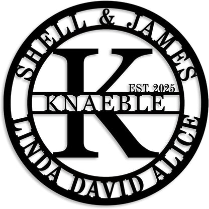 Personalized Family Name Sign Custom Family Metal Signs Monogram Letters Wall by ENFODREAM